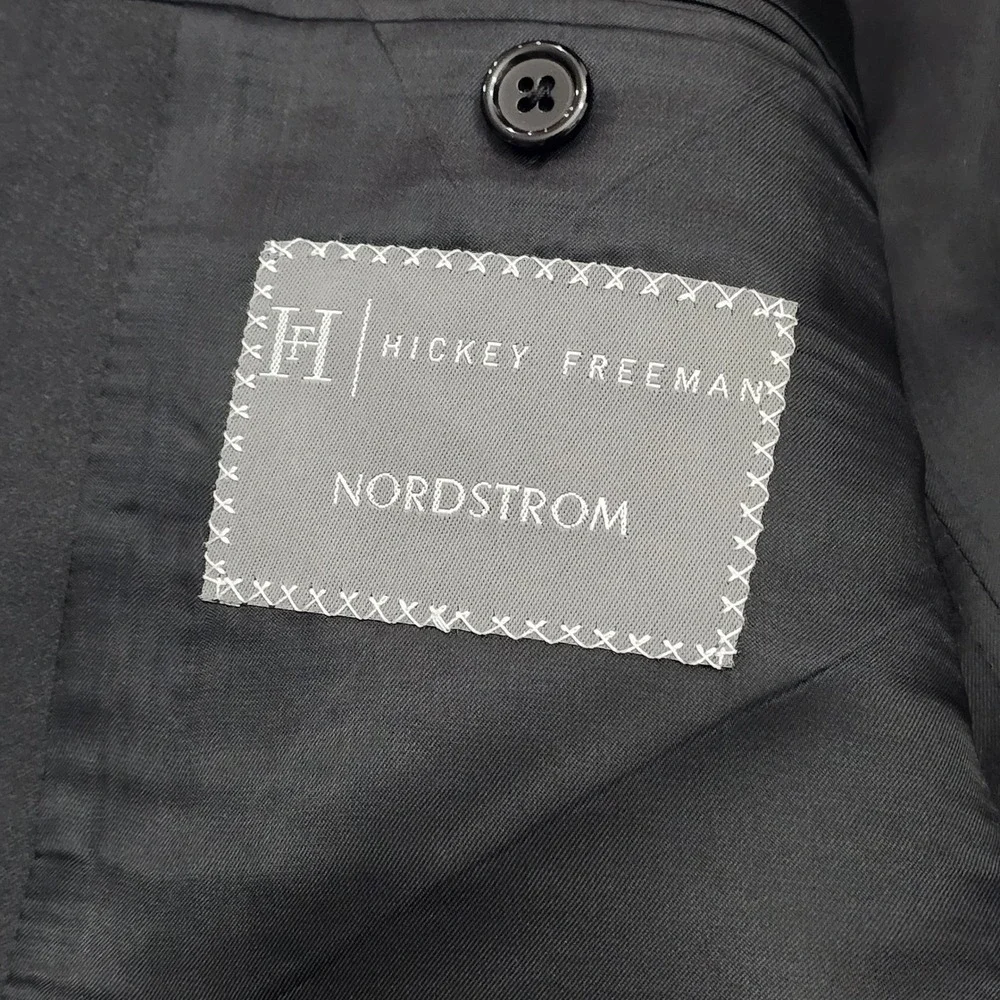 Hickey Freeman Loro Piana Super 130s Wool Tuxedo Jacket Black 44L Modern Madison